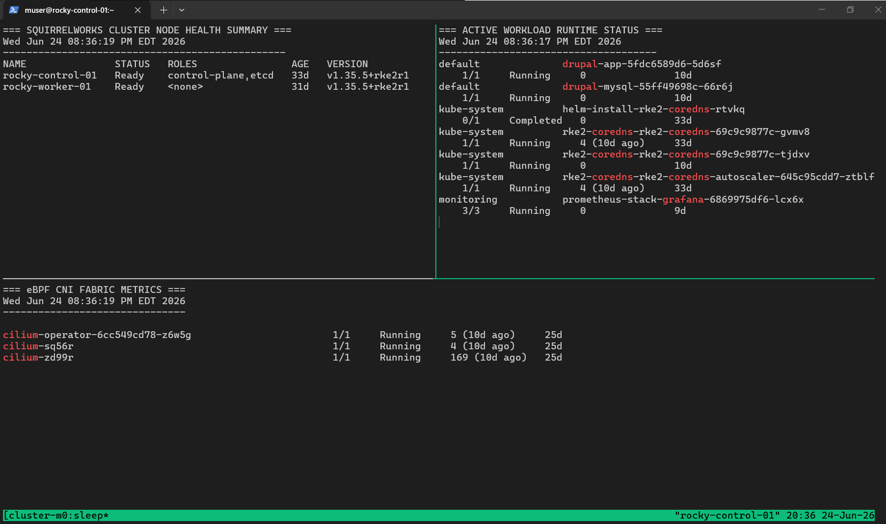 TMUX NOC Dashboard Overview